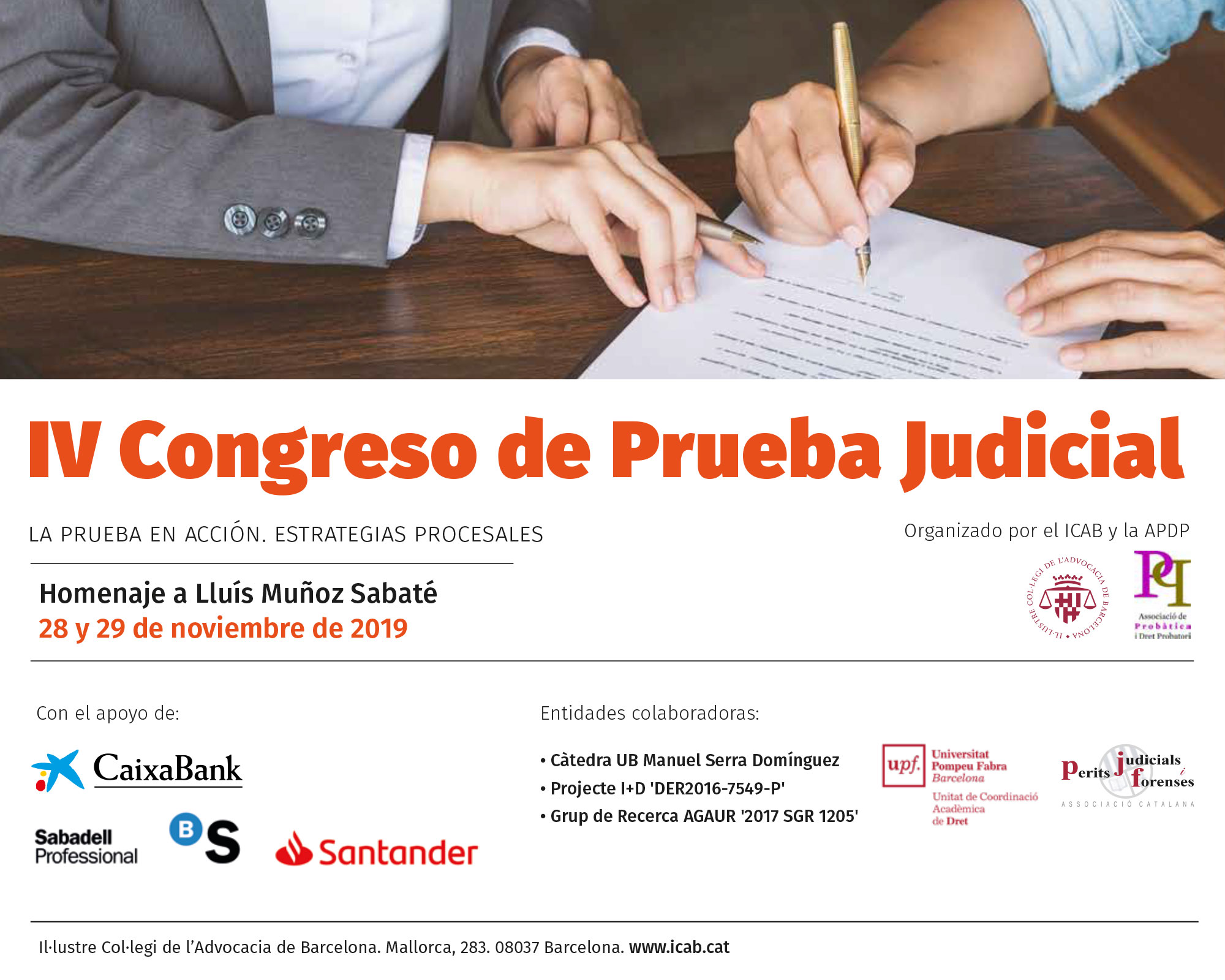 IV Congreso de Prueba Judicial (2019): La prueba en acci&oacute;n. Estrategias procesales