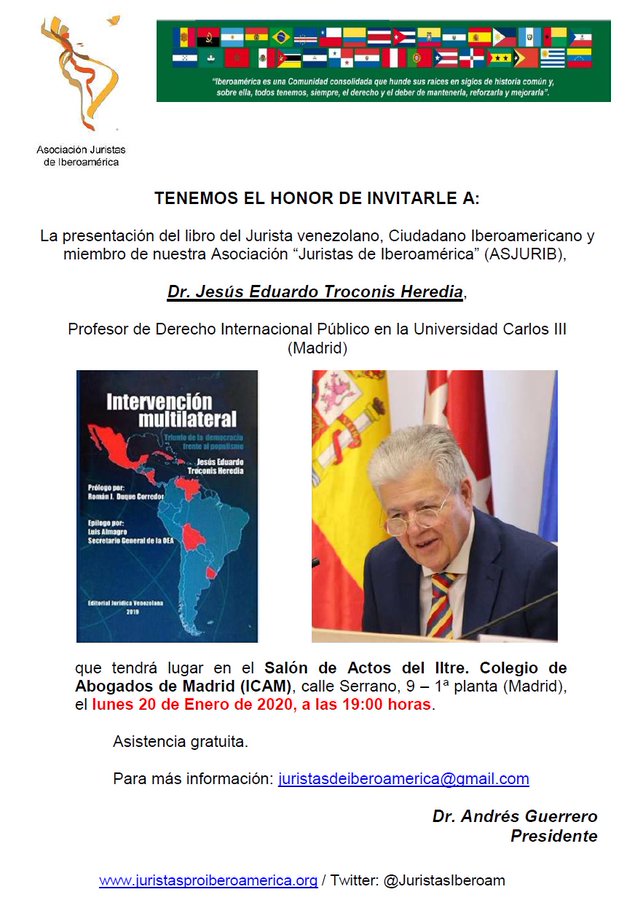 Presentaci&oacute;n Libro: Intervenci&oacute;n Multilateral. Triunfo de la Democracia frente al Populismo
