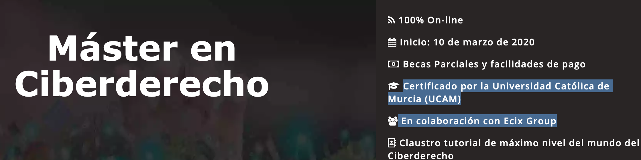 M&aacute;ster en Ciberderecho 