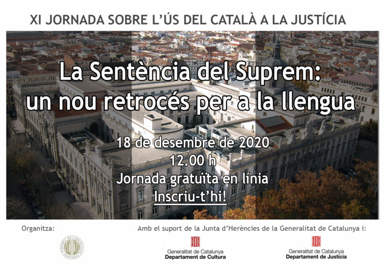 XI Jornada sobre l?&uacute;s del Catal&agrave; a la Just&iacute;cia