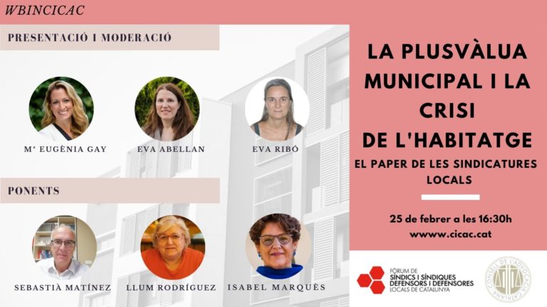 La plusv&agrave;lua municipal i la crisi de l?habitatge. El paper de les Sindicatures Locals.