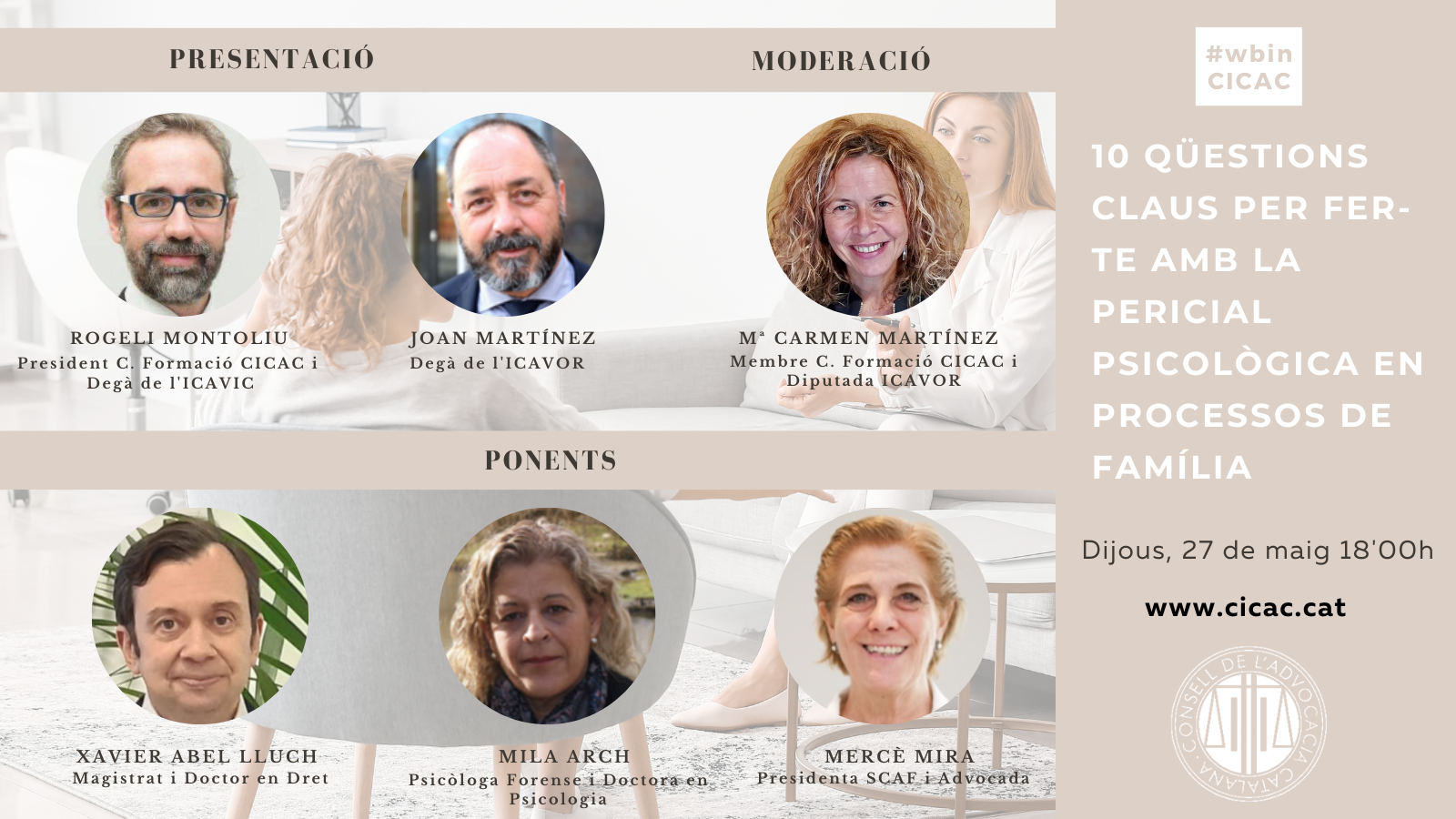 WbinCICAC: 10 Q&uuml;estions claus per fer-te amb la pericial psicol&ograve;gica en processos de Fam&iacute;lia