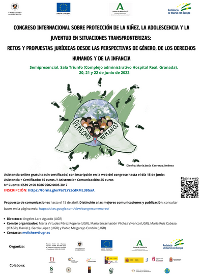 Congreso internacional sobre Protecci&oacute;n de la ni&ntilde;ez, adolescencia y juventud en situaciones transfronterizas: retos y propuestas jur&iacute;dicas desde las perspectivas de g&eacute;nero, de los derechos humanos y de la infancia