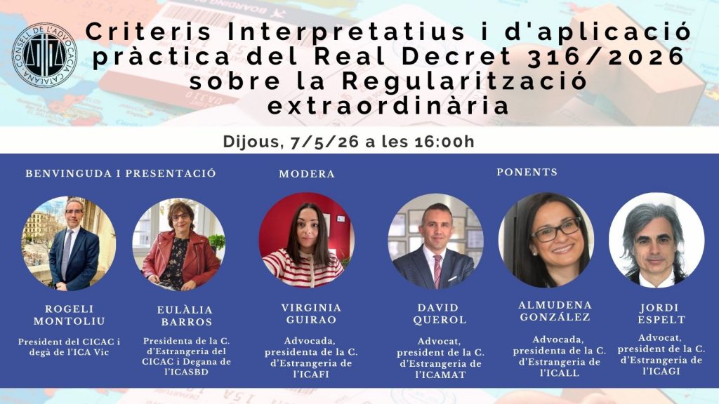 Webinar CICAC: Criterios Interpretativos y Aplicaci&oacute;n Pr&aacute;ctica del Real Decreto 316/2026 sobre la Regularizaci&oacute;n Extraordinaria